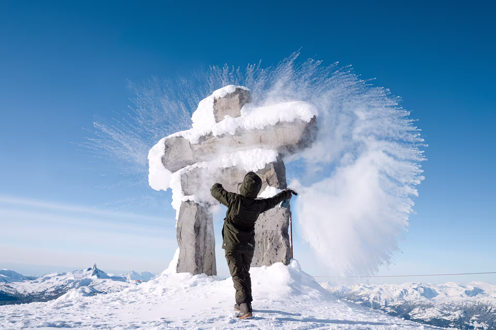 Whistler Winter Snowy Inukshuk
