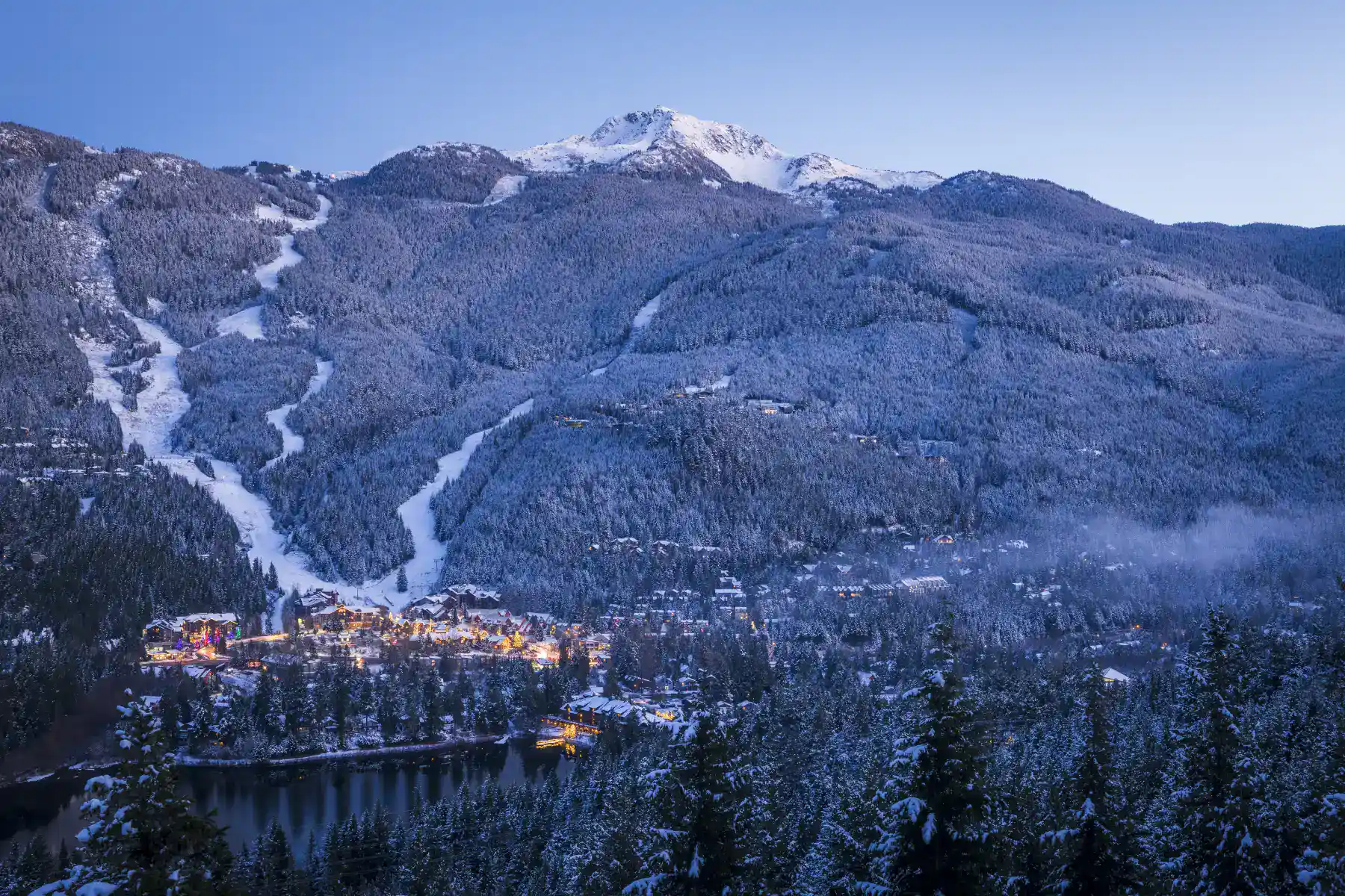 Whistler Creekside Winter Aerial